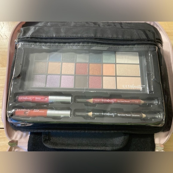 New never used Ulta beauty case filled with makeup - case is pink - Picture 2 of 3